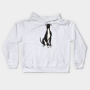 Cute Blue And White Greyhound Kids Hoodie